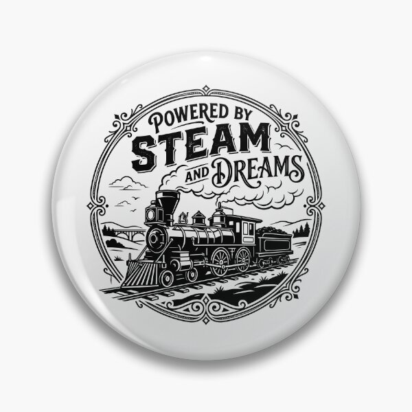 Item preview, Powered by Steam and Dreams | Vintage Steam Locomotive Railroad Gift designed and sold by Sekla-Studio.