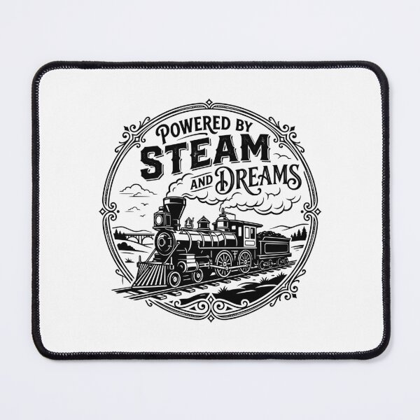 Item preview, Powered by Steam and Dreams | Vintage Steam Locomotive Railroad Gift designed and sold by Sekla-Studio.