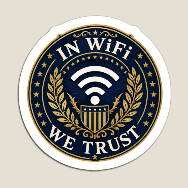 Item preview, In WiFi We Trust Sticker designed and sold by InkPixell.