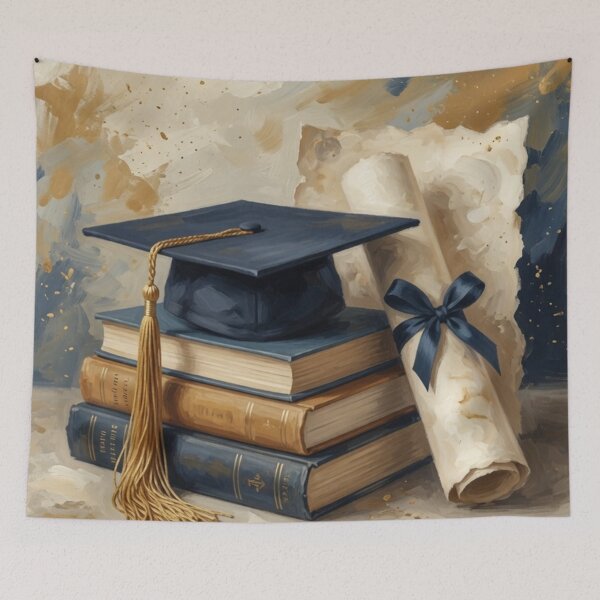 Item preview, Graduation Cap on Books with Diploma designed and sold by Pioneer Spirit Market.