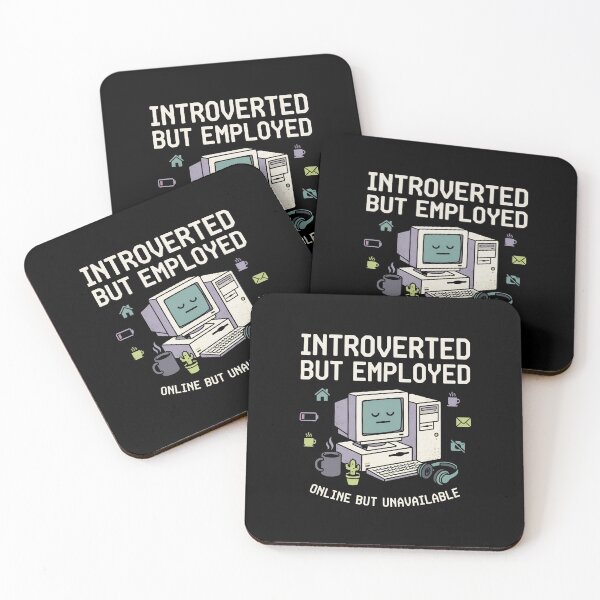 Item preview, Introverted But Employed Retro Desktop Computer Home Office Graphic designed and sold by Fenay Designs.
