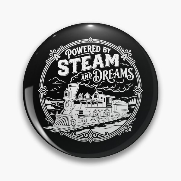 Item preview, Powered by Steam and Dreams | Vintage Steam Locomotive Railroad Gift - white designed and sold by Sekla-Studio.