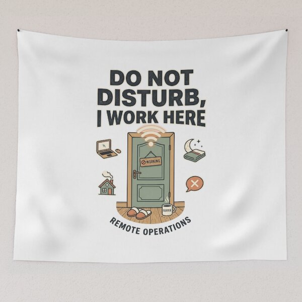Item preview, Do Not Disturb I Work Here Remote Operations Office Door Sign designed and sold by Fenay Designs.