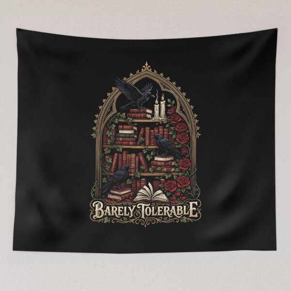 Item preview, Barely Tolerable Bookish Humor for Floral Book Lovers designed and sold by Redgiant87x.