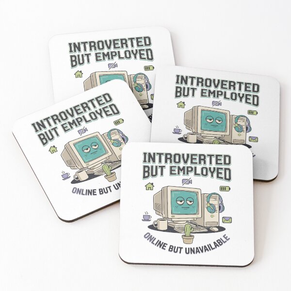 Item preview, Introverted But Employed Online But Unavailable Retro Computer Art designed and sold by Fenay Designs.