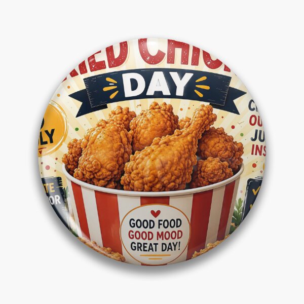 Item preview, International Fried Chicken Day Celebration Illustration – Crispy, Juicy & Delicious designed and sold by Artisan Finds Online.