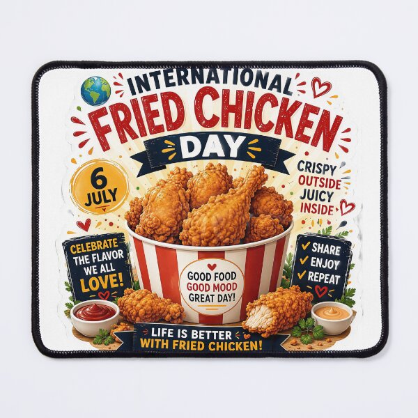 Item preview, International Fried Chicken Day Celebration Illustration – Crispy, Juicy & Delicious designed and sold by Artisan Finds Online.