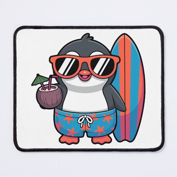 Item preview, Cute Surfing Penguin Funny Summer Vacation Cartoon designed and sold by HICHAMORO.