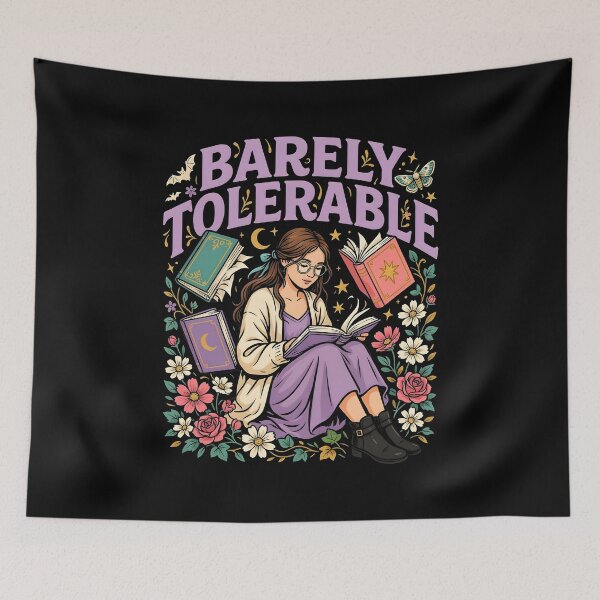 Item preview, Barely Tolerable Floral Book Lover for Introverted Readers designed and sold by Redgiant87x.
