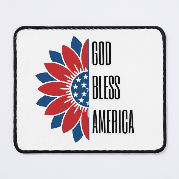 Item preview, God Bless America Patriotic Sunflower Design – USA Flag Flower Graphic for Fourth of July & American Pride Apparel designed and sold by OmCollections.