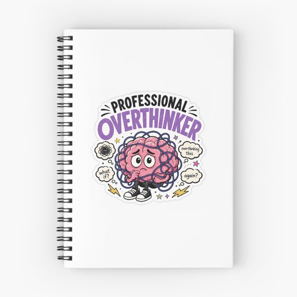Item preview, Professional Overthinker Sticker | Funny Brain Cartoon Sticker with Knots | Anxiety Humor & Relatable Quote Sticker designed and sold by joanwatson45.