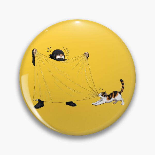 Item preview, Ninja vs Calico Cat – Sheet Pulling Showdown | Funny Japanese Anime Cat Art Print | TSUKIYO-NEKO designed and sold by Aguri-tei.