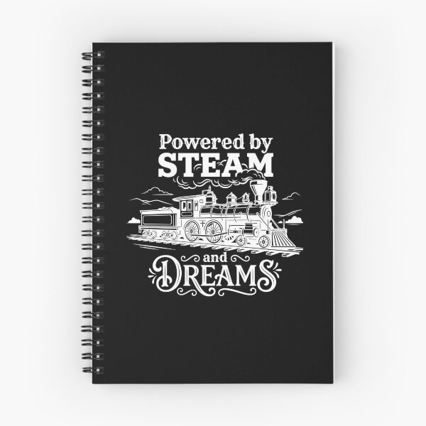Item preview, Powered by Steam and Dreams | Open Layout Vintage Locomotive Railroad Gift - White designed and sold by Sekla-Studio.