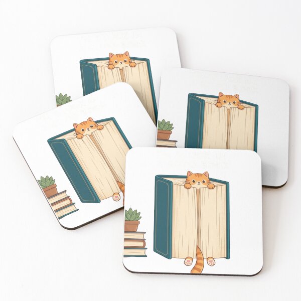 Item preview, Funny Cat Bookmark Stuck in a Good Book Cartoon Sticker designed and sold by sanorastyle.