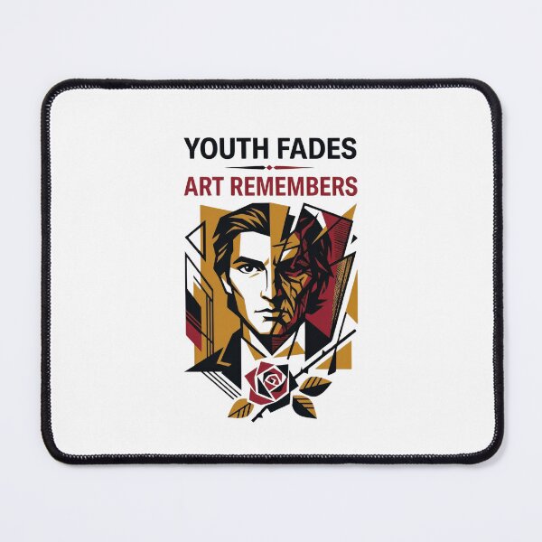 Item preview, Youth Fades Art Remembers Geometric Dorian Gray Cubist Portrait designed and sold by Fenay Designs.