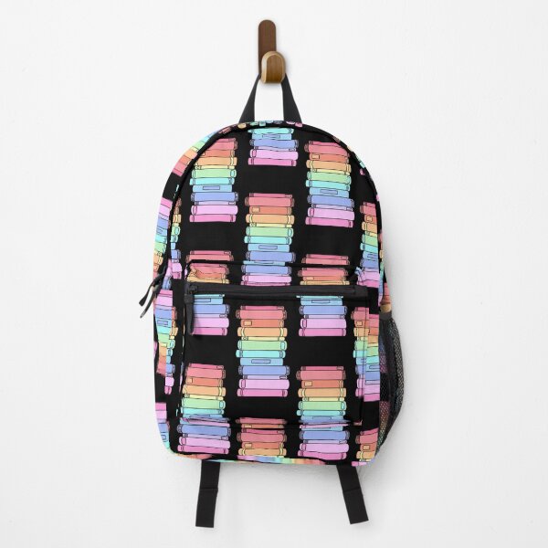 Item preview, Pastel Rainbow Book Stack Pattern Black Bookworm Lover designed and sold by Zaya_art.