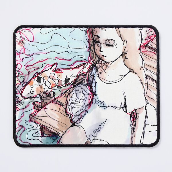 Item preview, Melancholy Sketchbook Girl and Koi Fish designed and sold by Dropleader.