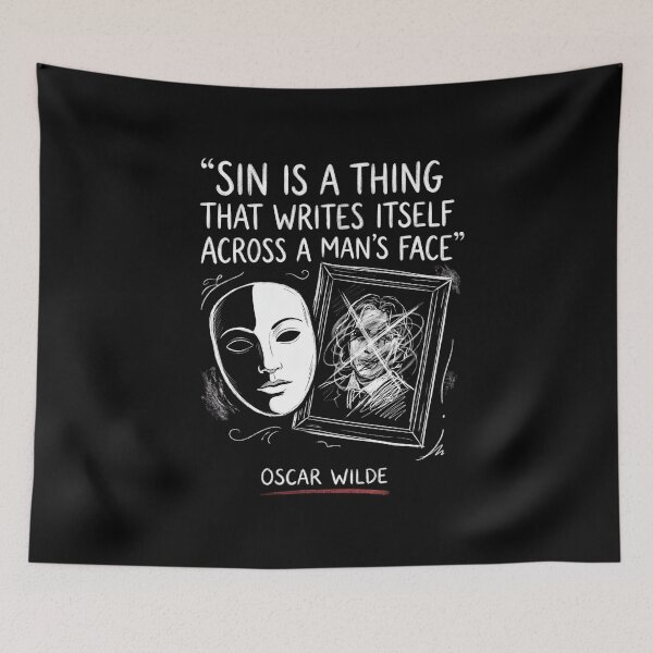 Item preview, Dorian Gray Sin Writes Itself Across A Mans Face Sketch Art designed and sold by Fenay Designs.