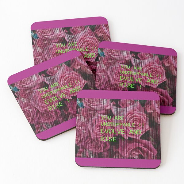 Item preview, Pink roses and powerful words ,you are unstoppable ,evolve and rise  designed and sold by wallartofmio.