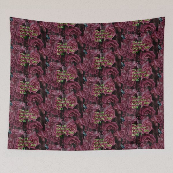 Item preview, Pink roses and powerful words ,you are unstoppable ,evolve and rise  designed and sold by wallartofmio.