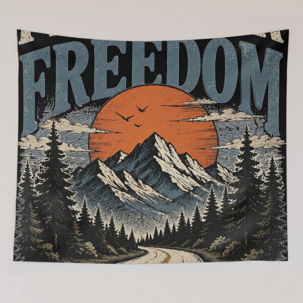Item preview, Find Your Freedom Mountain Adventure T-Shirt | Vintage Wilderness Sunset Road Graphic designed and sold by NBT-NOVA.