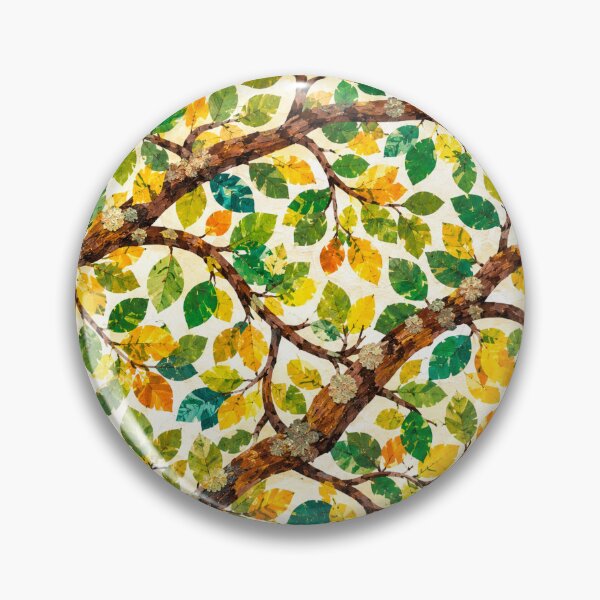 Item preview, Autumn Tree Branch Collage Pattern | Seamless Woodland Leaves Repeat in Children’s Book Style  designed and sold by SWSandraWechner.