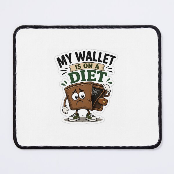 Item preview, My Wallet Is on a Diet Sticker | Funny Money Sticker with Sad Skinny Wallet Character | Budget Humor designed and sold by joanwatson45.