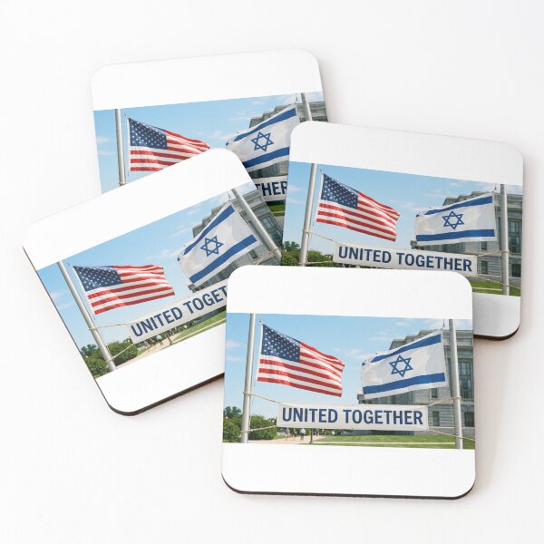 Item preview, israel flag with usa flag designed and sold by Ronel2026.