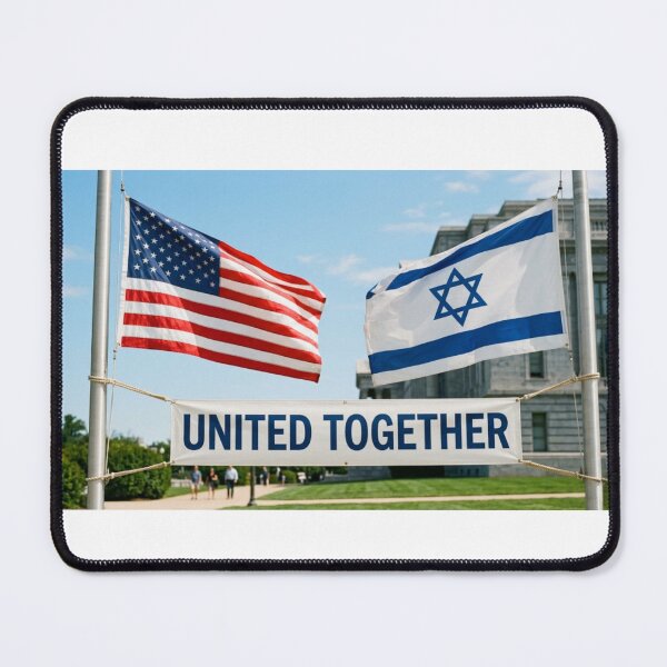Item preview, israel flag with usa flag designed and sold by Ronel2026.