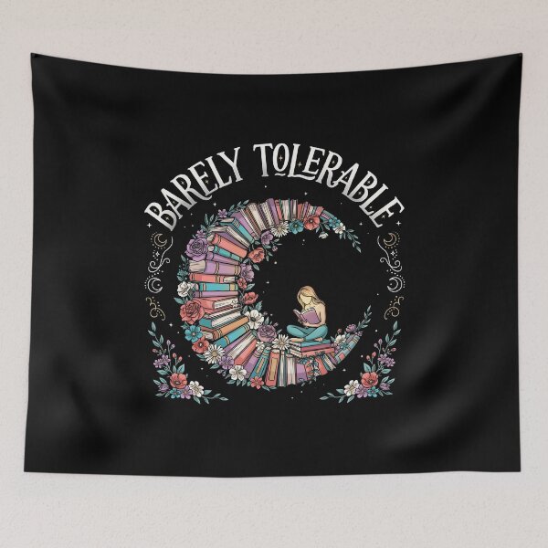 Item preview, Barely Tolerable Bookish Floral for Book Lovers and Bookworms designed and sold by Redgiant87x.
