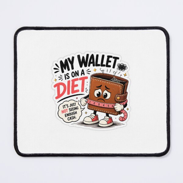 Item preview, My Wallet Is on a Diet Sticker | Funny Money Sticker with Sad Skinny Wallet Character | Budget Humor designed and sold by joanwatson45.