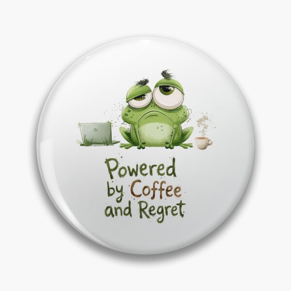 Item preview, Powered by Coffee and Regret Tired Frog Humor designed and sold by VikArt7.