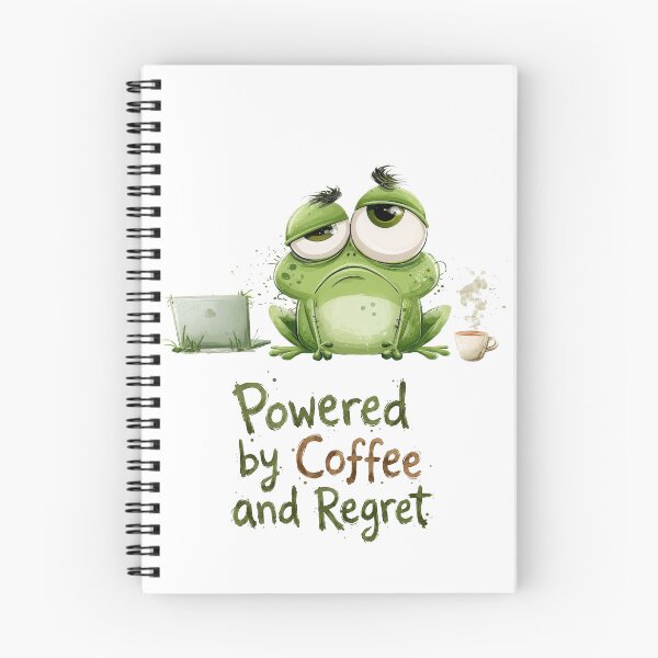 Item preview, Powered by Coffee and Regret Tired Frog Humor designed and sold by VikArt7.