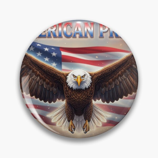 Artikelvorschau, American Pride – Bald Eagle & USA Flag (Horizontal Edition) entworfen und verkauft von MalinStyle.