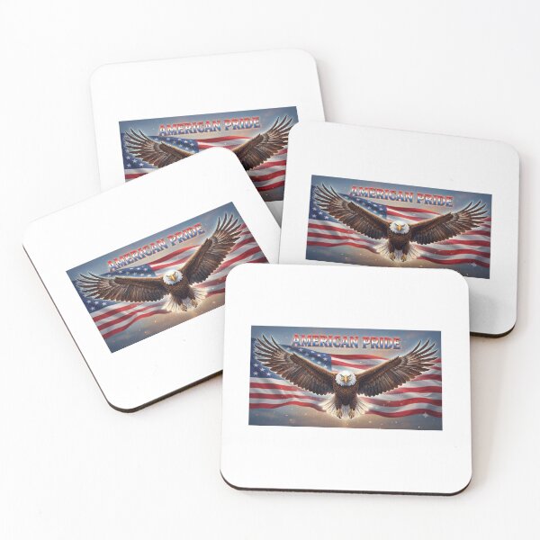 Artikelvorschau, American Pride – Bald Eagle & USA Flag (Horizontal Edition) entworfen und verkauft von MalinStyle.