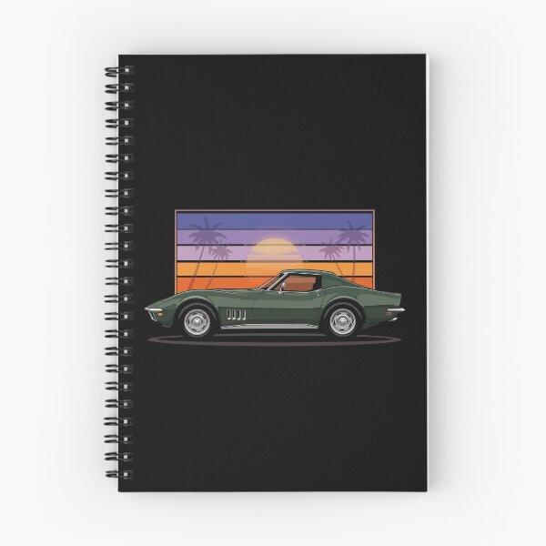 Item preview, C3 Stingray Side Profile Retro Sunset Green Classic Muscle Car designed and sold by Off-Road-Zone.