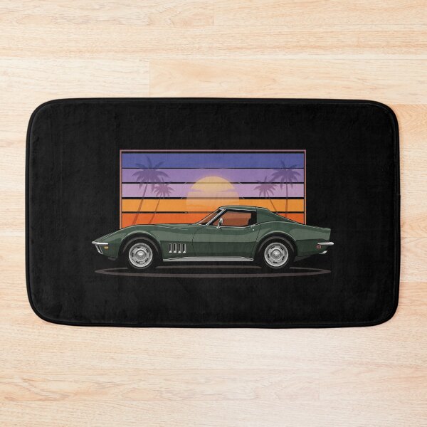 Item preview, C3 Stingray Side Profile Retro Sunset Green Classic Muscle Car designed and sold by Off-Road-Zone.
