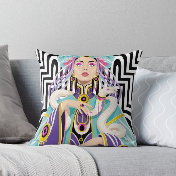 Item preview, Woman with Snake — Op Art Geometric Digital Portrait designed and sold by Alejandro Stein.