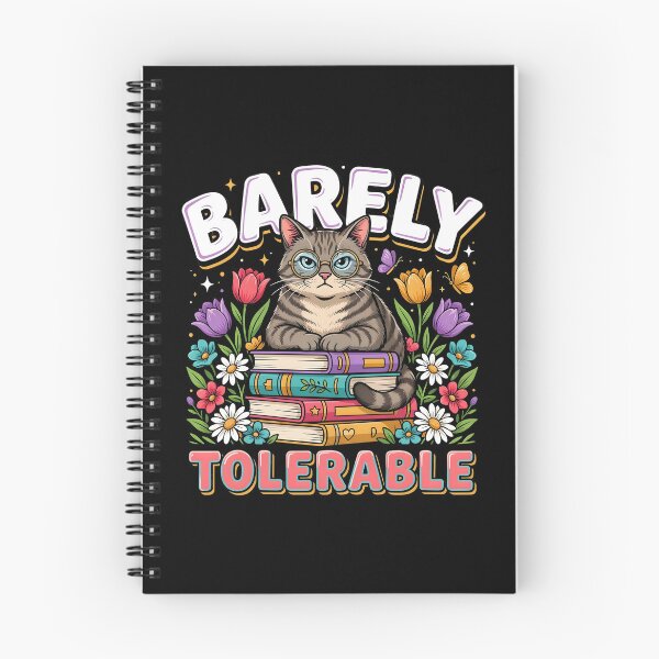 Item preview, Barely Tolerable Funny Floral Book Lover Quote designed and sold by Redgiant87x.