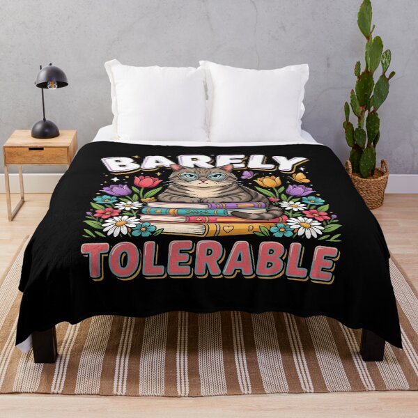 Item preview, Barely Tolerable Funny Floral Book Lover Quote designed and sold by Redgiant87x.