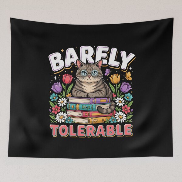 Item preview, Barely Tolerable Funny Floral Book Lover Quote designed and sold by Redgiant87x.