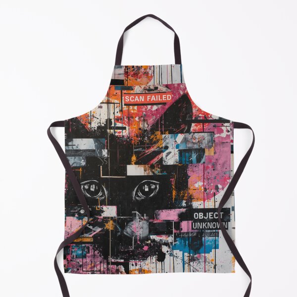 Item preview, Adversarial Glitch Cat Abstract Art - Cyberpunk Face Recognition Error designed and sold by The Prompted Soul.