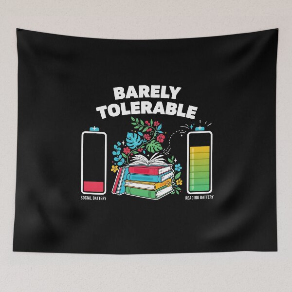 Item preview, Barely Tolerable Funny Book Lover Floral for Proud Bookworms designed and sold by Redgiant87x.