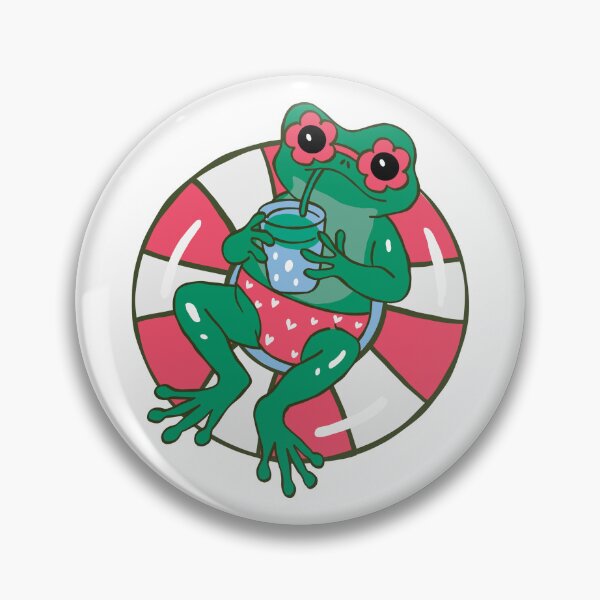 Item preview, Cute Frog Chilling on Pool Float Funny Summer Aesthetic designed and sold by HICHAMORO.