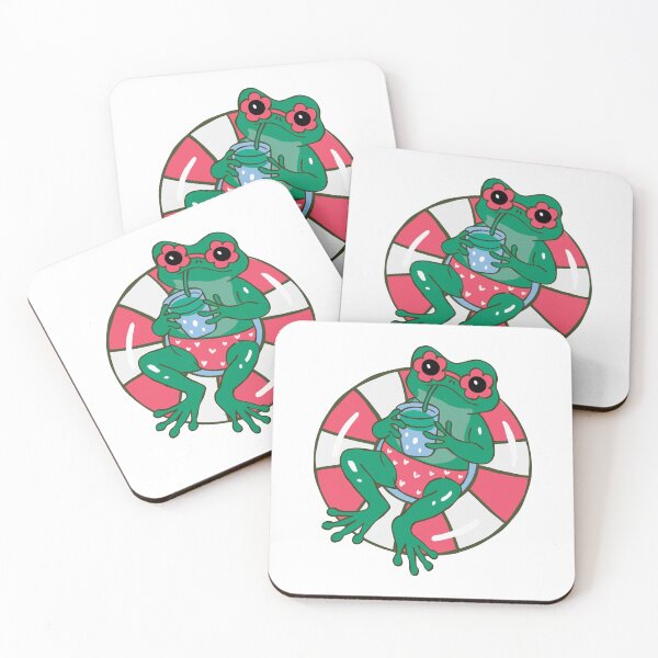 Item preview, Cute Frog Chilling on Pool Float Funny Summer Aesthetic designed and sold by HICHAMORO.