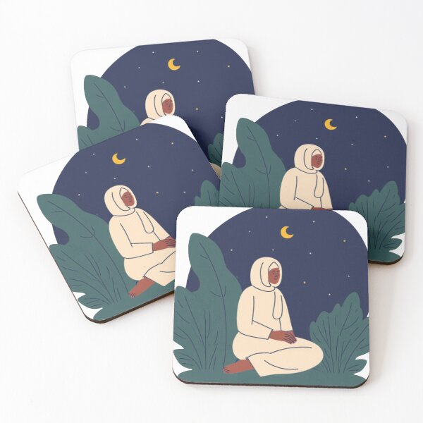 Item preview, Hijab Girl Meditating Under The Moonlight designed and sold by A-pdo.