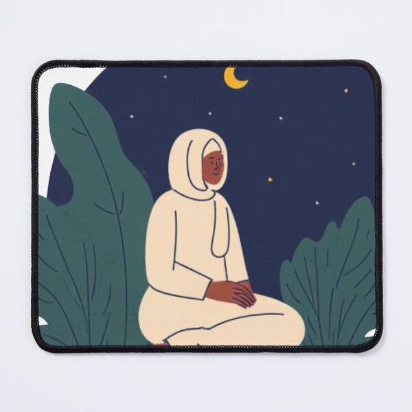Item preview, Hijab Girl Meditating Under The Moonlight designed and sold by A-pdo.