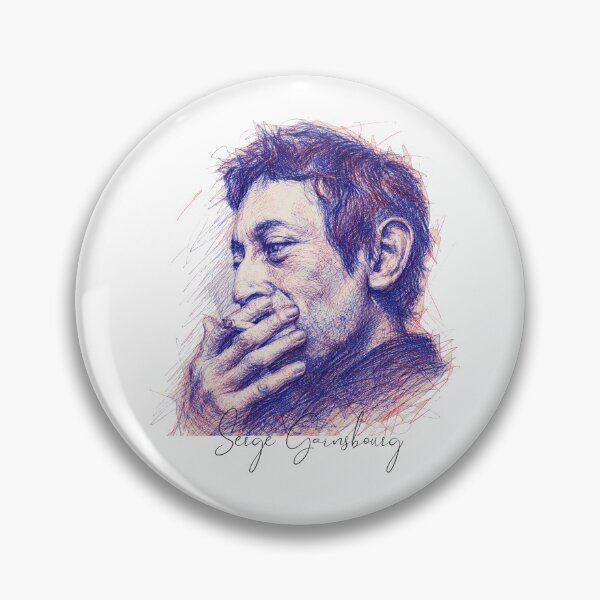 Item preview, Serge Gainsbourg Ballpoint Portrait Art designed and sold by DowntownNoWave.