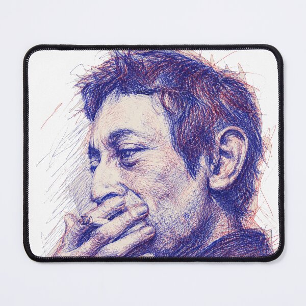 Item preview, Serge Gainsbourg Ballpoint Portrait Art designed and sold by DowntownNoWave.