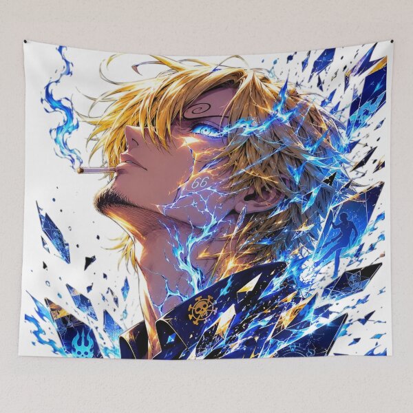 Item preview, Sanji | Blue Flame Gentleman | Electric Kick Master Anime-Inspired Fantasy Art designed and sold by Dyan4.